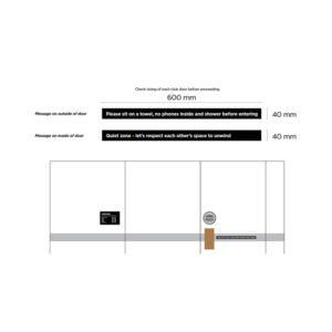 Sauna Safety Strip Sets with Door Message (Please sit on towel Quite Zone)