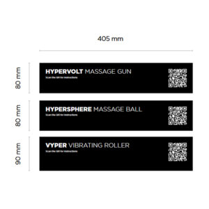 Hyperice stand decals (3 Creatives Hyper Volt and Hyperphere 80mm High Vyper 90mm)